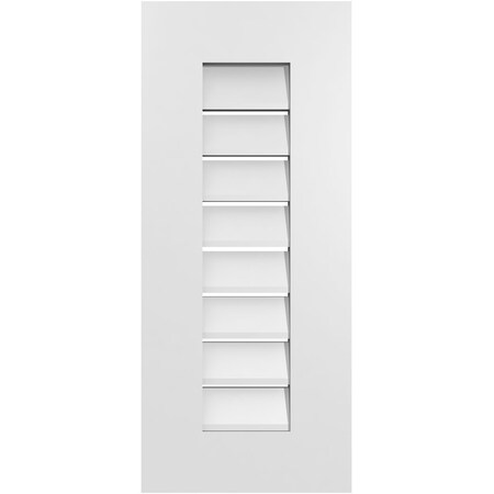 Ekena Millwork Vertical Surface Mount PVC Gable Vent: Functional, w/ 3-1/2"W x 1"P Standard Frame, 12"W x 28"H GVPVE12X2801SF